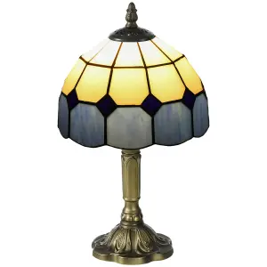 HOMCOM Antique Table Lamp, for Bedroom Bedside, Bulb not Included, Blue