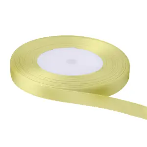 15mm Canary Double Sided Satin Polyester Ribbon Roll, 25 metres