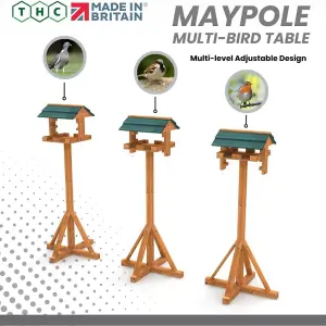 Maypole Adjustable Bird Table with Easy Clean Removable Base