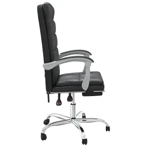 Berkfield Reclining Office Chair Black Faux Leather