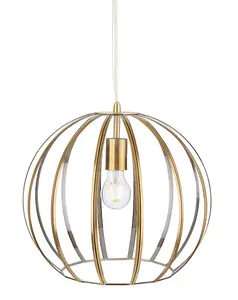 Luminosa Lincoln Pendant Light Antique Brass with Clear Glass