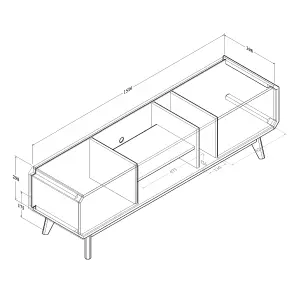 BR15 Light Oak TV Cabinet Engineered Wood