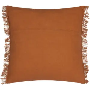 Yard Beni Check Fringed Feather Filled Cushion