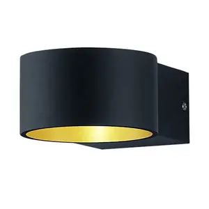 Luminosa Lacapo Modern Up & Down Wall Lamp Black Matt 3000K - UK Stock