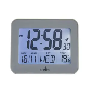 Digitally Quartz Movement / Crystal Alarm Tabletop Clock Grey