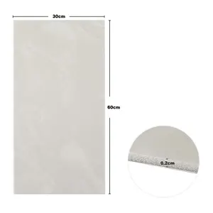 10 Pcs Marble Tile Stickers,PVC Waterproof Oil Proof Self Adhesive Wall Covering 60x30cm (Off-White)