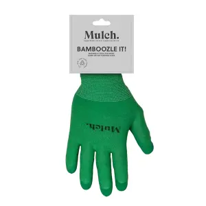 Mulch. Textured Palm Gardening Gloves - Soft Bamboo & Cotton - Naturally Antibacterial - Medium Size 8 - 1 Pair