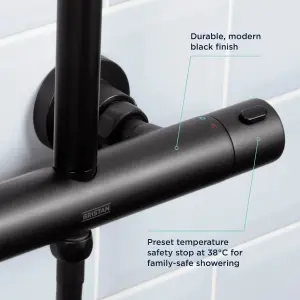 Bristan Divine Matt Black Wall-mounted Thermostatic Mixer Multi head shower