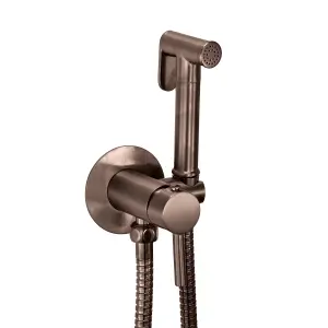 Douche Bidet Shattaf Muslim Shower Spray Manual Handset and Valve Set - Brushed Bronze