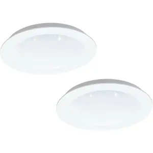 2 PACK Wall / Ceiling Flush Downlight White & Crystal Effect 14W LED Spotlight