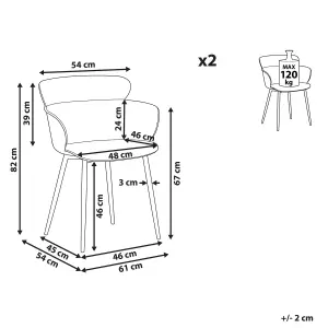 Set of 2 Dining Chairs SUMKLEY Light Grey