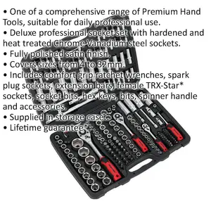 Comprehensive 172pc Premium Socket Bit and Ratchet Handle Set for Professional Use