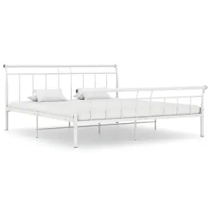 Berkfield Bed Frame White Metal 200x200 cm