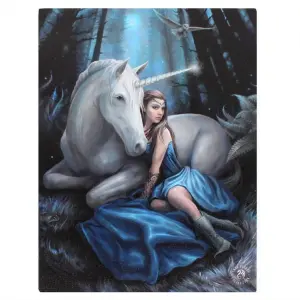 Anne Stokes Blue Moon Wall Canvas Blue (Small)