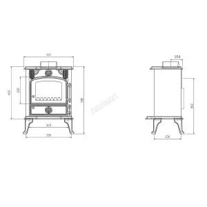 HEATSURE Cast Iron Woodburning Multifuel Stove Fireplace Heat Warm Indoor 5KW