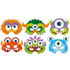 Playwrite Monster Party Mask (Pack of 12) Multicoloured (One Size)