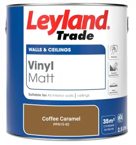 Leyland Trade Vinyl Matt Walls & Ceilings Emulsion Paint Coffee Caramel (PPG15-02) 2.5L