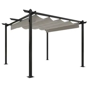 Berkfield Garden Gazebo with Retractable Roof 3x3 m Cream