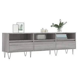 Berkfield TV Cabinet Grey Sonoma 150x30x44.5 cm Engineered Wood