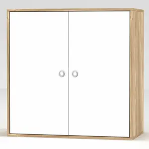 Elyssa 60Cm H x 60Cm W x 30Cm D Wall Cabinet Oak/White