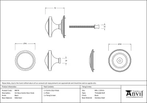 From The Anvil Black Art Deco Centre Door Knob