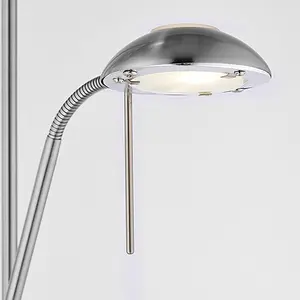 Luminosa Rome Mother and Child Floor Lamp Satin Chrome, Opal Glass, G9