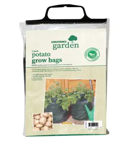 Potato Grow Bags Pack Of 2 Kingfisher Green Tarpaulin Growing Sacks With Handles