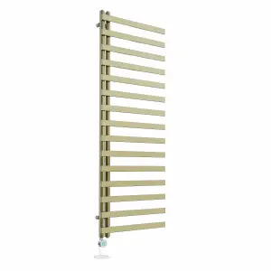 Right Radiators Prefilled Thermostatic Electric Heated Towel Rail Designer Ladder Warmer Rads - 1600x600mm Brushed Brass