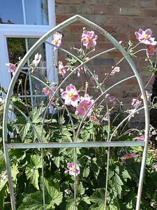 Pair of Verdigris Arched Trellis