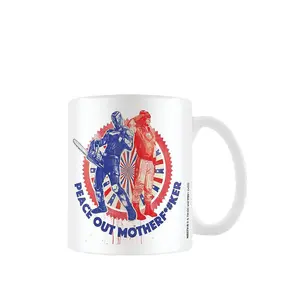 Peacemaker Peace Out Mug White/Red/Blue (One Size)