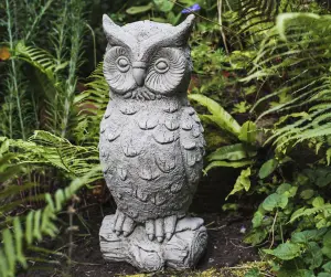 Large Stone Cast Owl Garden Ornament