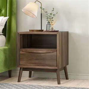 Walnut Pair Of Bedside Tables - Frances