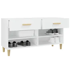 Berkfield Shoe Cabinet White 102x35x55 cm Engineered Wood