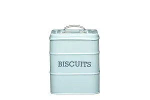 Living Nostalgia Vintage Blue Biscuit Tin