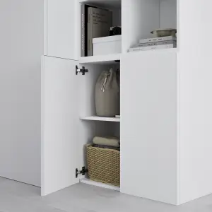 GoodHome Atomia Freestanding Matt white Particle board Double Wardrobe (H)1875mm (W)1000mm (D)580mm