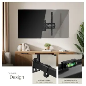 Television Bracket - 26-75 inch screens, extendable, tilt, swivel TV wall mount - black