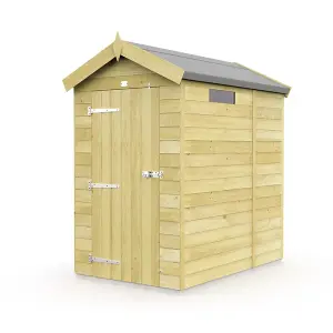 4 x 5 Feet Apex Security Shed - Single Door - Wood - L158 x W118 x H217 cm