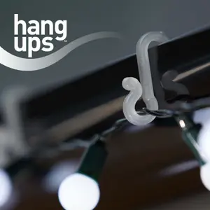 Hang ups 100 Clear Mini Plastic Gutter Hooks, Outdoor Light Hooks Clips, S Hooks