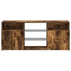 vidaXL TV Cabinet with LED Lights Smoked Oak 120x30x50 cm