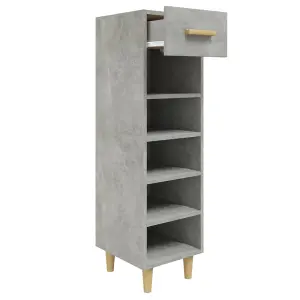 Shoe Cabinet Concrete Grey 30x35x105 cm Engineered Wood