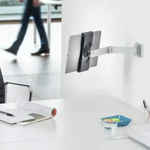 Durable Aluminium Tablet Holder iPad Wall Arm Mount - Lockable & Rotatable