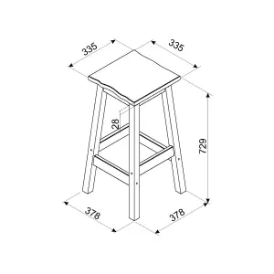 PAIR of Corona Grey Live Edge High Breakfast Stools 72cm high