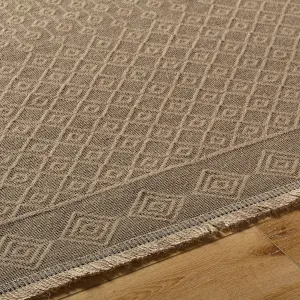 KASHVI Machine Washable Jute Boho Area Rug 118 x 170 cm