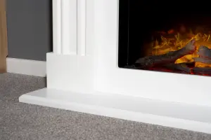 Adam Sandwell Electric Fireplace Suite in Pure White, 44 Inch