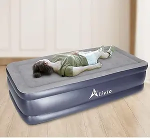 Alivio Inflatable Air Bed, Single Airbed Air Mattress Built in Pump - 99 x 192cm