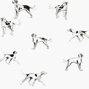 Joules White Dogs Smooth Wallpaper