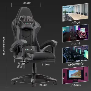 Ergonomic Gaming Chair,Soft PU Leather with Adjustable Reclining Back