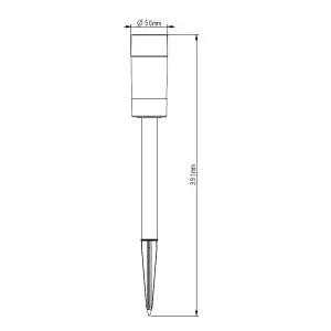 Grey Stainless steel effect Solar-powered Integrated LED Outdoor Stake light