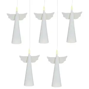 Premier Floating Angels Christmas Decoration (Pack of 5) White (One Size)