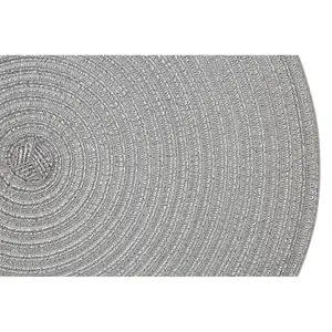 Interiors by Premier Alice Round Silver Thread Woven Placemat